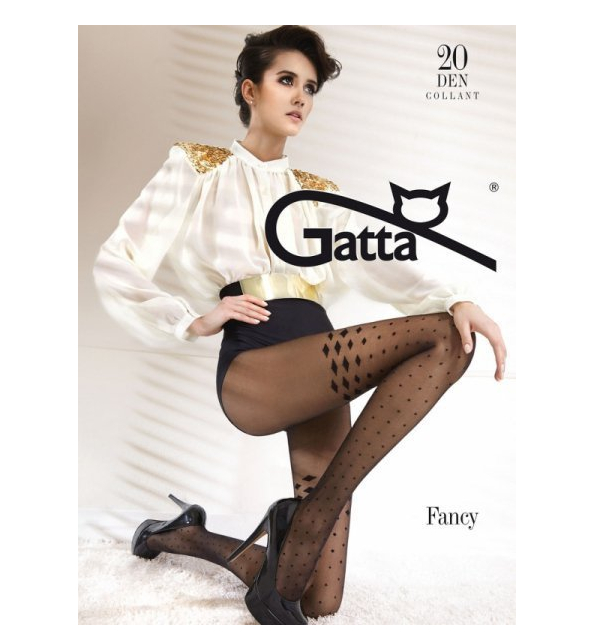 Rajstopy damskie wzorzyste Gatta fancy fantasia 20 den 2-S nero