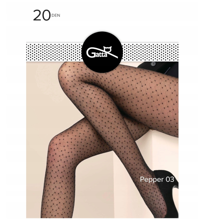 Rajstopy damskie wzorzyste Gatta pepper 03 20 den 2-S nero
