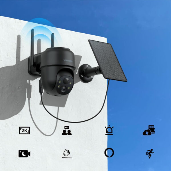 Kamera bezprzewodowa 2K Cinnado solarna 360° 2.4Ghz - obrazek 2