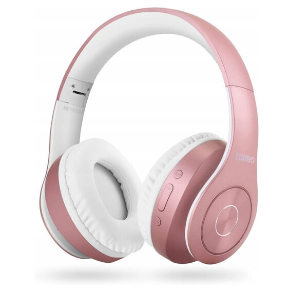 Słuchawki bezprzewodowe Bluetooth Tuinyo nauszne różowe