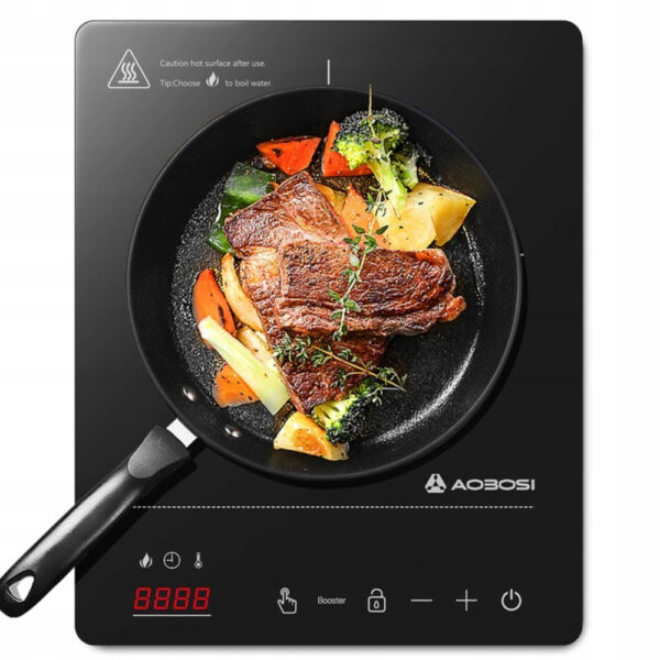 Płyta indukcyjna Aobosi przenośna 2000W czarna LCD