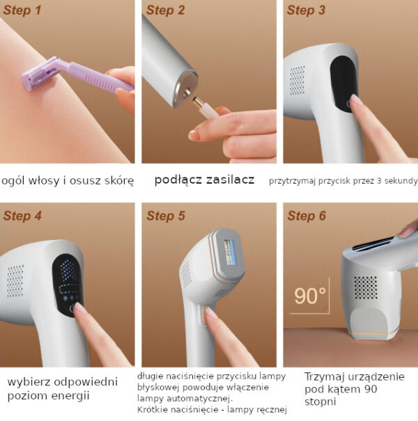 Depilator laserowy IPL V801biały laserowe usuwanie włosów - obrazek 4