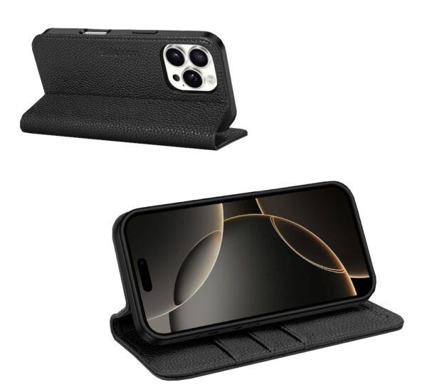 Etui skórzane czarne portfel do iPhone 16 pro MagSafe - obrazek 2