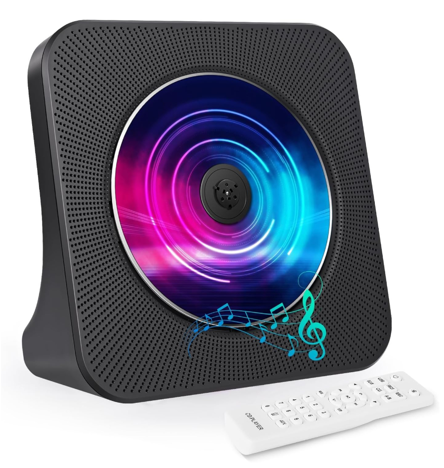 Przenośny odtwarzacz CD Bluetooth czarny głośnik