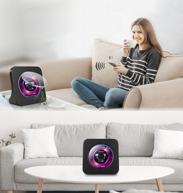 Przenośny odtwarzacz CD Bluetooth czarny głośnik - obrazek 2