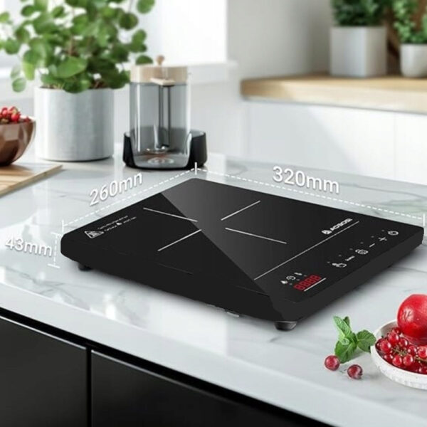 Płyta indukcyjna Aobosi przenośna 2000W czarna LCD - obrazek 2