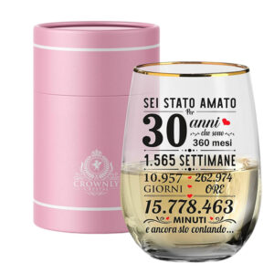 Szklanka na prezent 30 urodziny po włosku Crownly Crystal