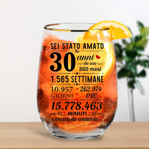 Szklanka na prezent 30 urodziny po włosku Crownly Crystal - obrazek 2