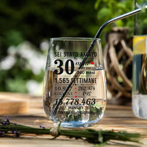 Szklanka na prezent 30 urodziny po włosku Crownly Crystal - obrazek 3