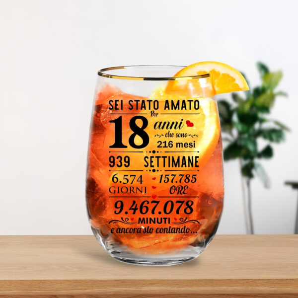 Szklanka na prezent 18 urodziny po włosku Crownly Crystal - obrazek 3