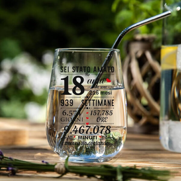 Szklanka na prezent 18 urodziny po włosku Crownly Crystal - obrazek 2