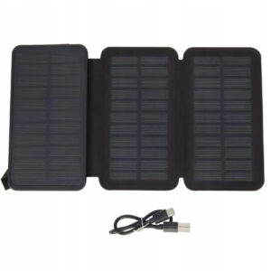 Solarny Powerbank 8000 mAh składany czarny