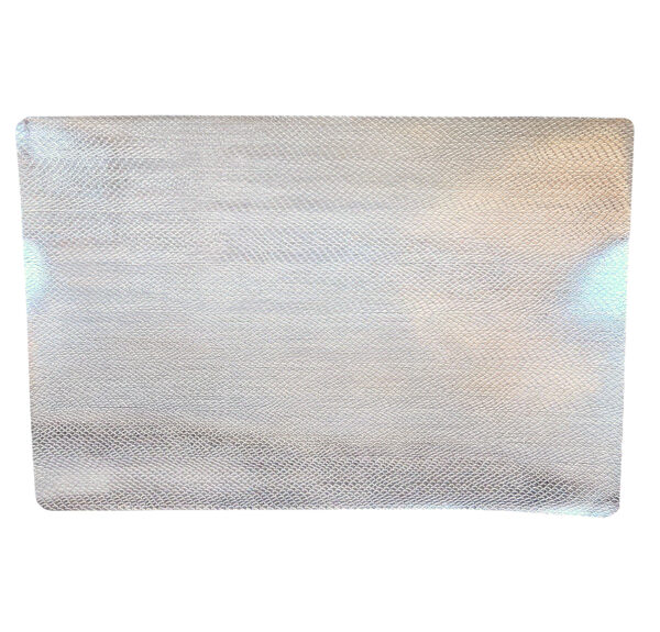 Podkładka na stół 45 x 30 cm srebrna skóra krokodyla