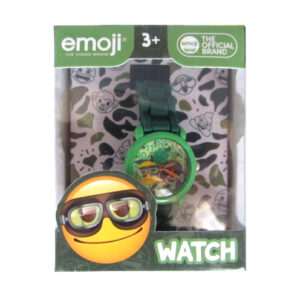 Zegarek dziecięcy analogowy emoji zielony cool