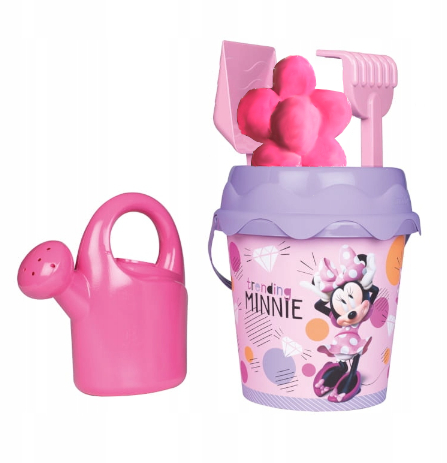 Myszka Minnie zabawki do piasku wiaderko konewka grabki