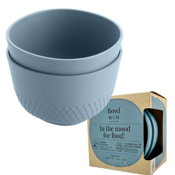 Moods zestaw 2 miseczek plastikowych piknikowe 10cm niebieskie