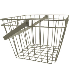Dekoracyjny kosz metalowy beżowy 26x25,5x17,5 cm