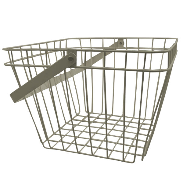Dekoracyjny kosz metalowy beżowy 26x25,5x17,5 cm