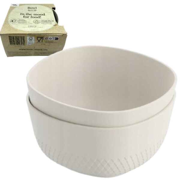 Moods zestaw 2 miseczek plastikowych piknikowe 14cm beżowe