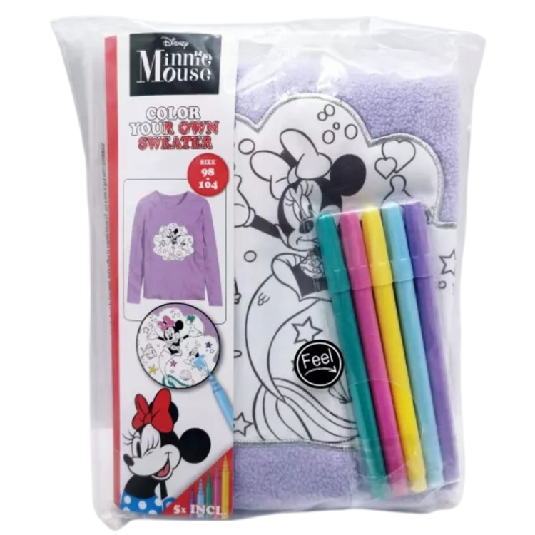 Pokoloruj swoją własną bluzę Myszka Minnie 98-104 +markery do tkanin