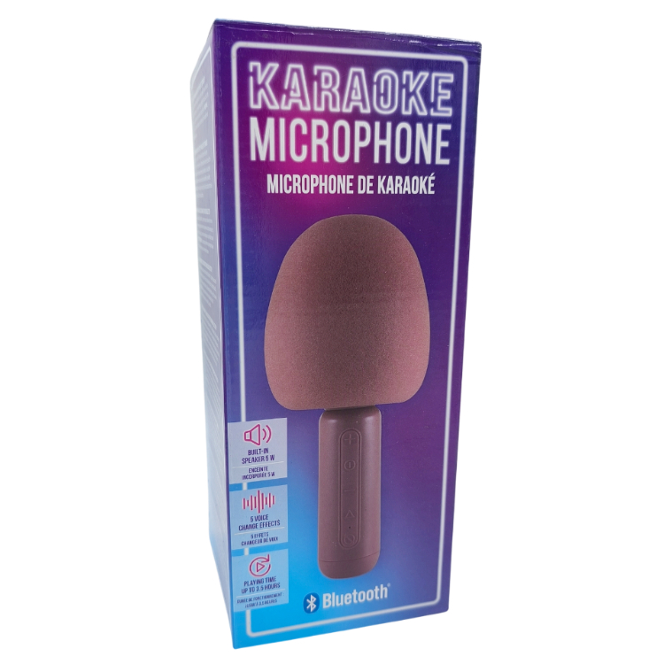 Mikrofon karaoke z Bluetooth z efektami dźwiękowymi Różowy
