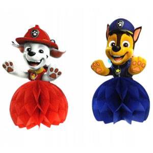 2 szt Papierowe dekoracje urodzinowe Psi Patrol Marshall i Chase