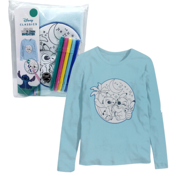 Pokoloruj swoją własną bluzę Stitch 98-104 +markery do tkanin