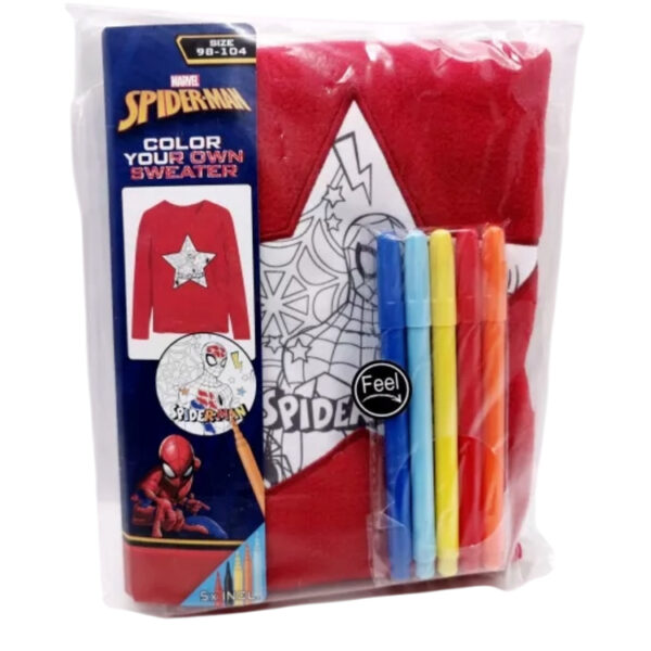 Pokoloruj swoją własną bluzę Spider-man 98-104 +markery do tkanin