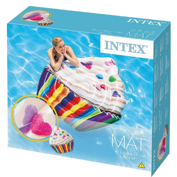 Dmuchany materac do pływania do basenu INTEX 142x135cm Babeczka - obrazek 3