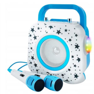 Przenośny zestaw Głośnik karaoke z 2 mikrofonami Bluetooth Niebieski