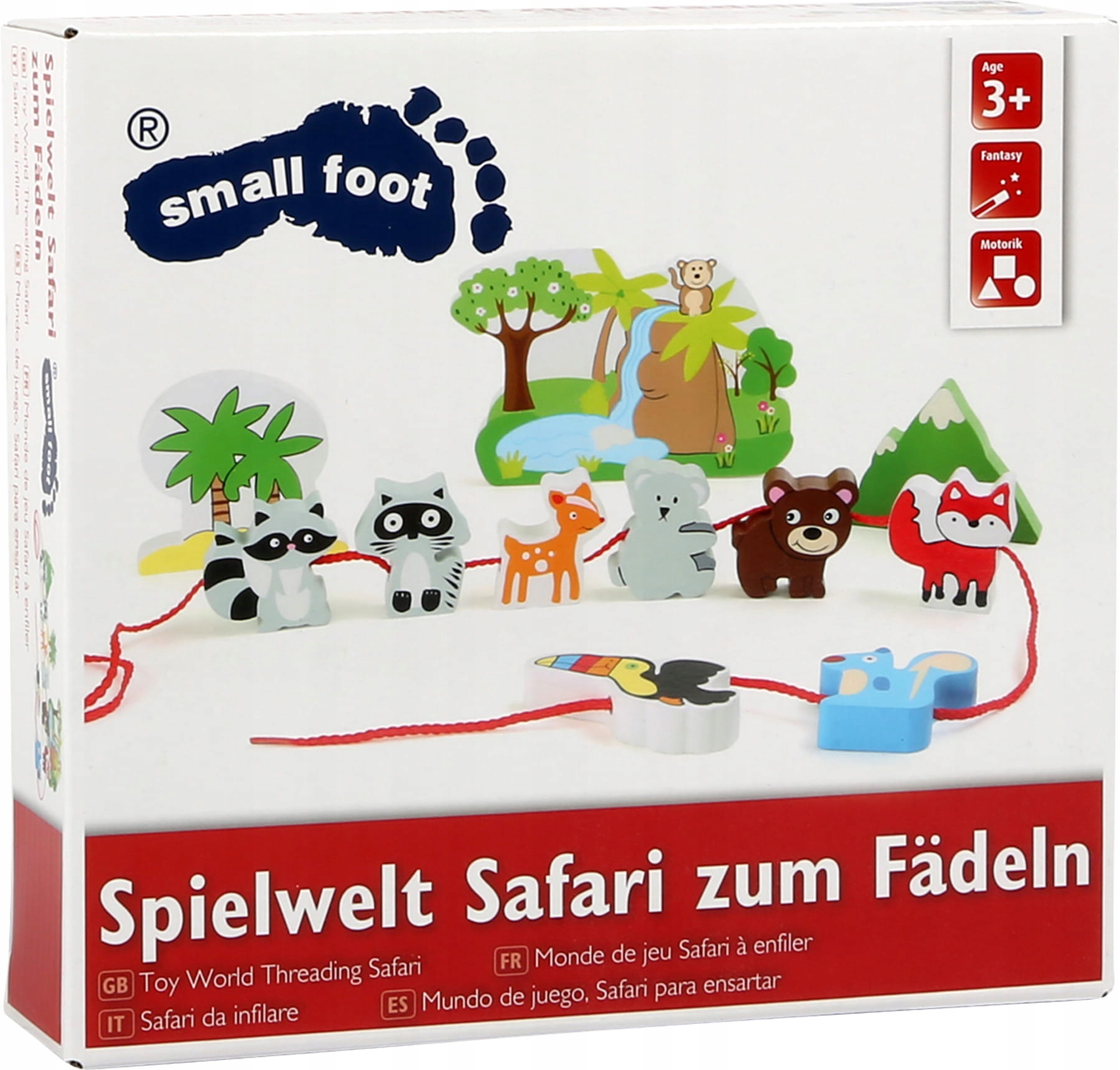 Przewlekanka drewniana zwierzątka safari Montessori Small Foot