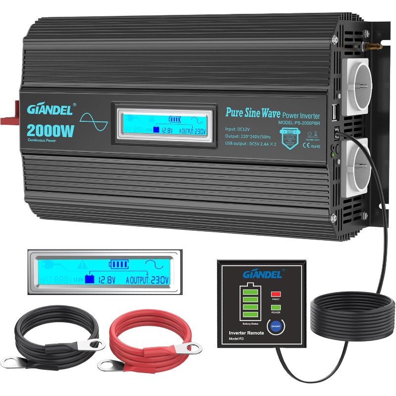 Przetwornica napięcia Giande 2000W 12-24V na 220-240V