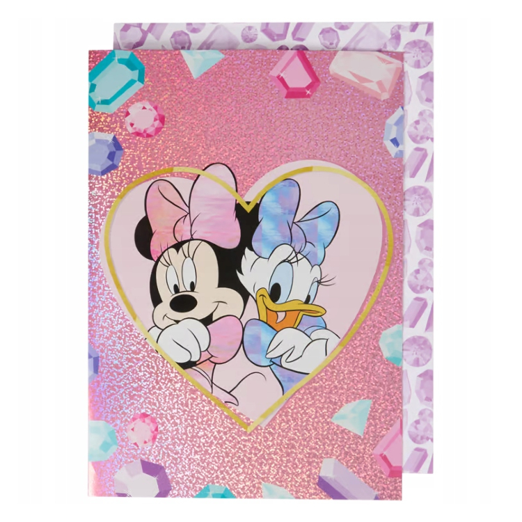 Kartka na życzenia z Kopertą A4 Myszka Minnie i Kaczka Daisy Holograficzna
