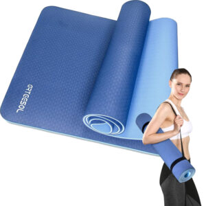 Mata fitness antypoślizgowa do jogi Arteesol niebieska 183x61 cm