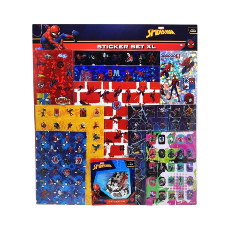 Zestaw naklejek Spiderman XL ok. 500szt. 10 arkuszy