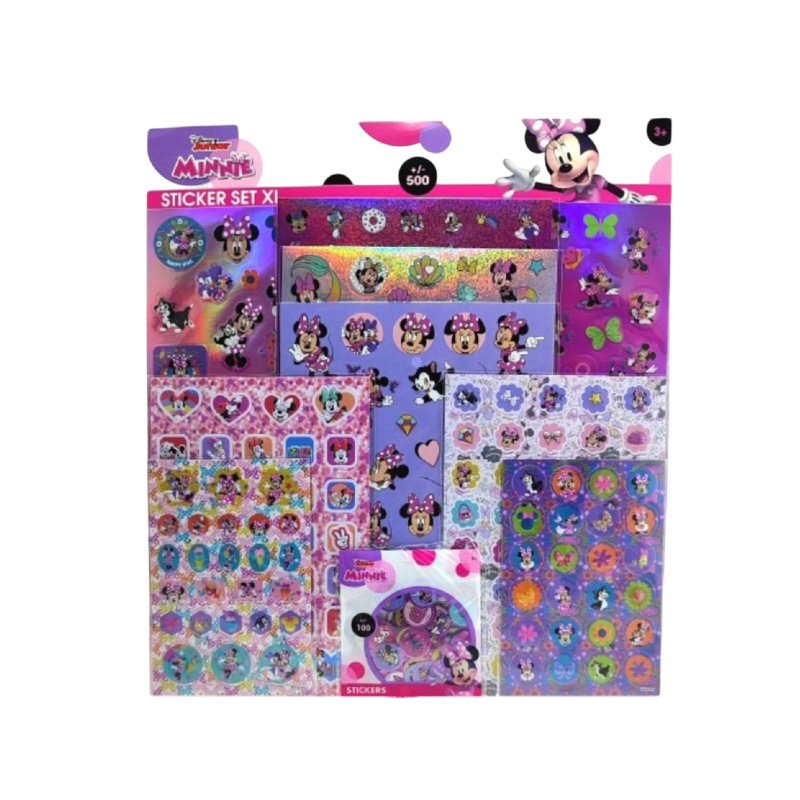 Zestaw naklejek Myszki Minnie XL ok.500szt. 10 arkuszy