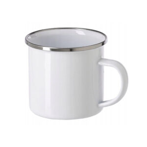 Emaliowany kubek 400 ml biały z uchem