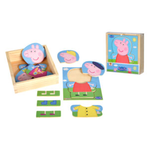 Świnka Peppa ruchome puzzle drewniane 13 elementów 2+