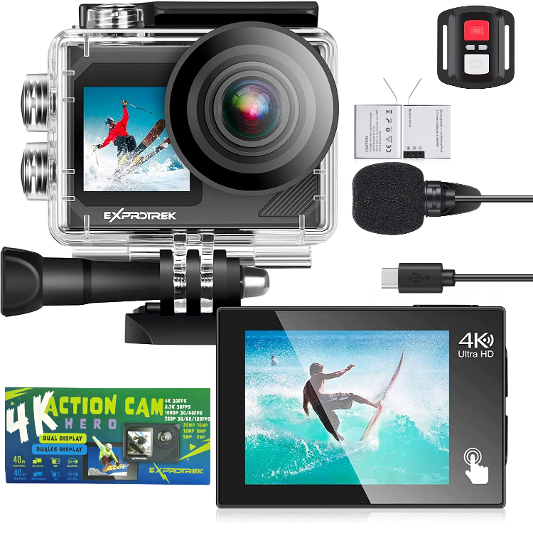 Kamera sportowa Exprotrek 4K Ultra HD dual screen