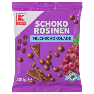 rodzynki w mlecznej czekoladzie
